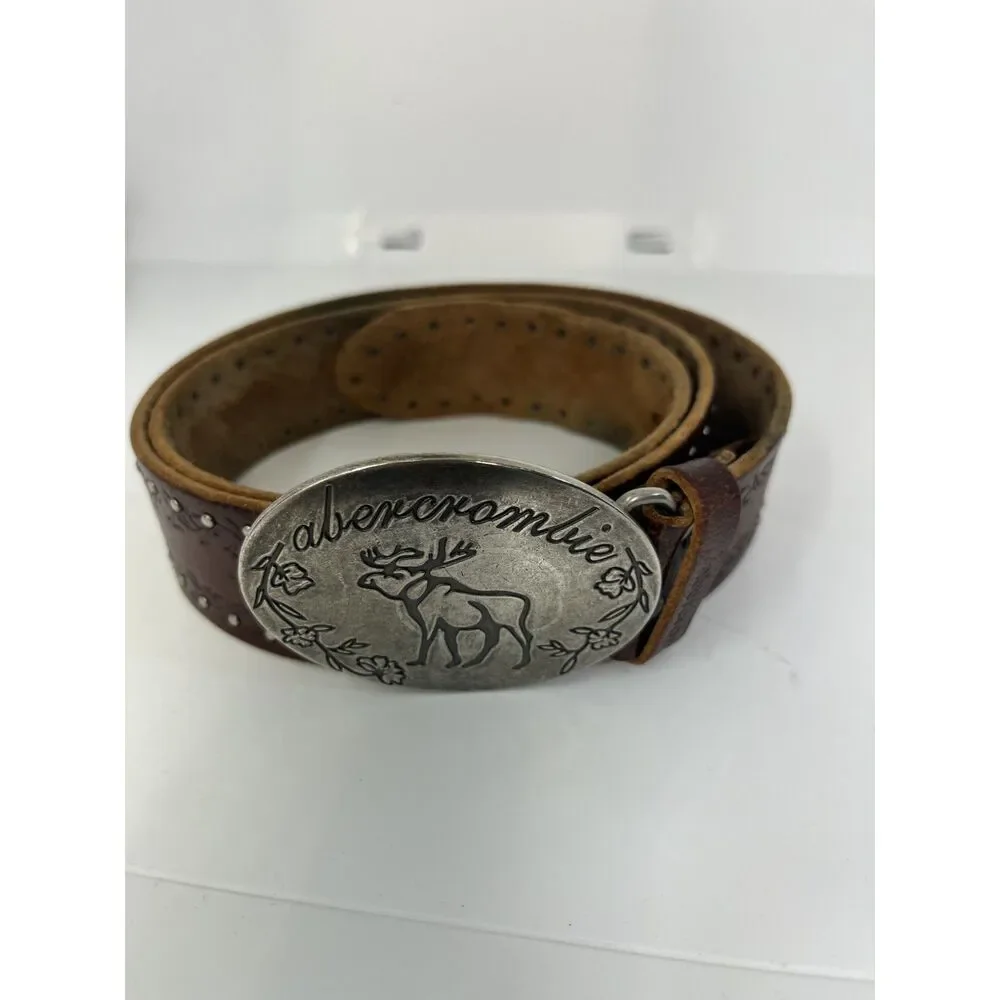 Vintage y2k Abercrombie & Fitch belt with buckle xl(34ish inch) floral silver